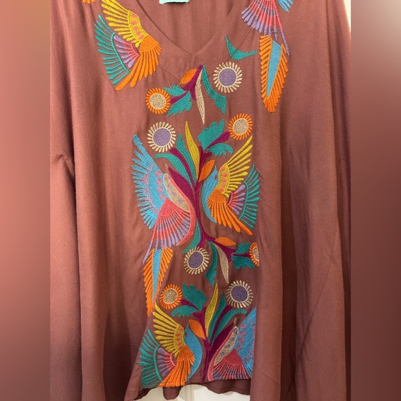 Judith March Embroidered Boho Tunic Top Sz Large - Picture 4 of 6